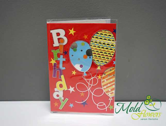 Birthday Card with Envelope, "Happy Birthday" Design, 26 photo